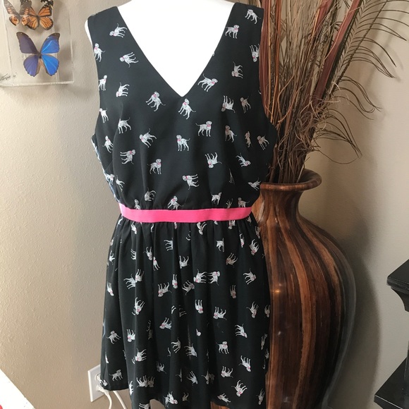Marilyn Monroe Dresses & Skirts - Marilyn Dalmatian Dog Dress Black Pink Retro Lrg